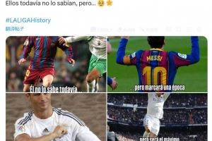 西甲官方晒梅罗：他在巴萨创造历史，他成为皇马历史最佳射手